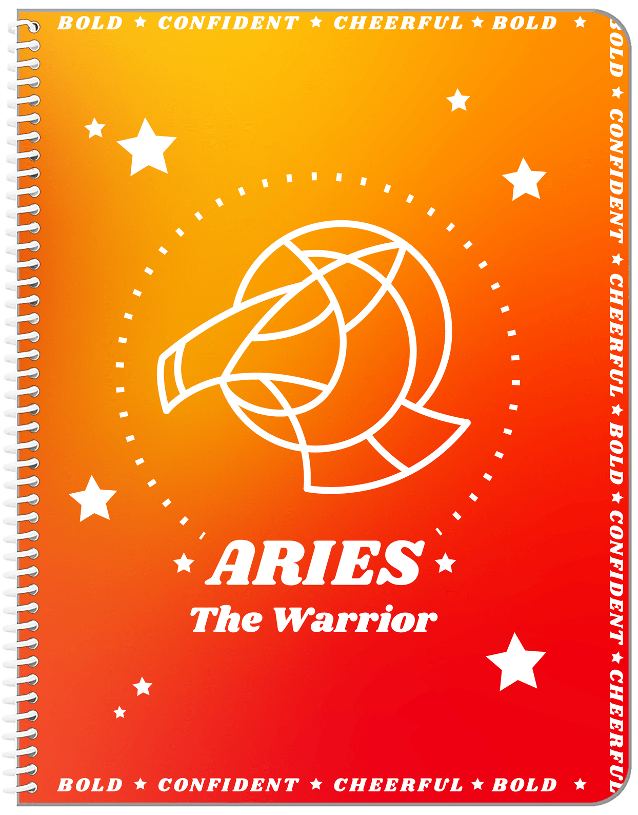 Zodiac Sign Notebook - Traits of an Aries - Front View