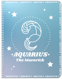 Thumbnail for Zodiac Sign Notebook - Traits of an Aquarius - Front View