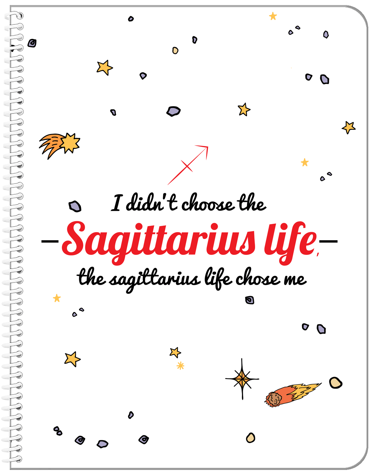 Zodiac Sign Notebook - Sagittarius Life - Front View