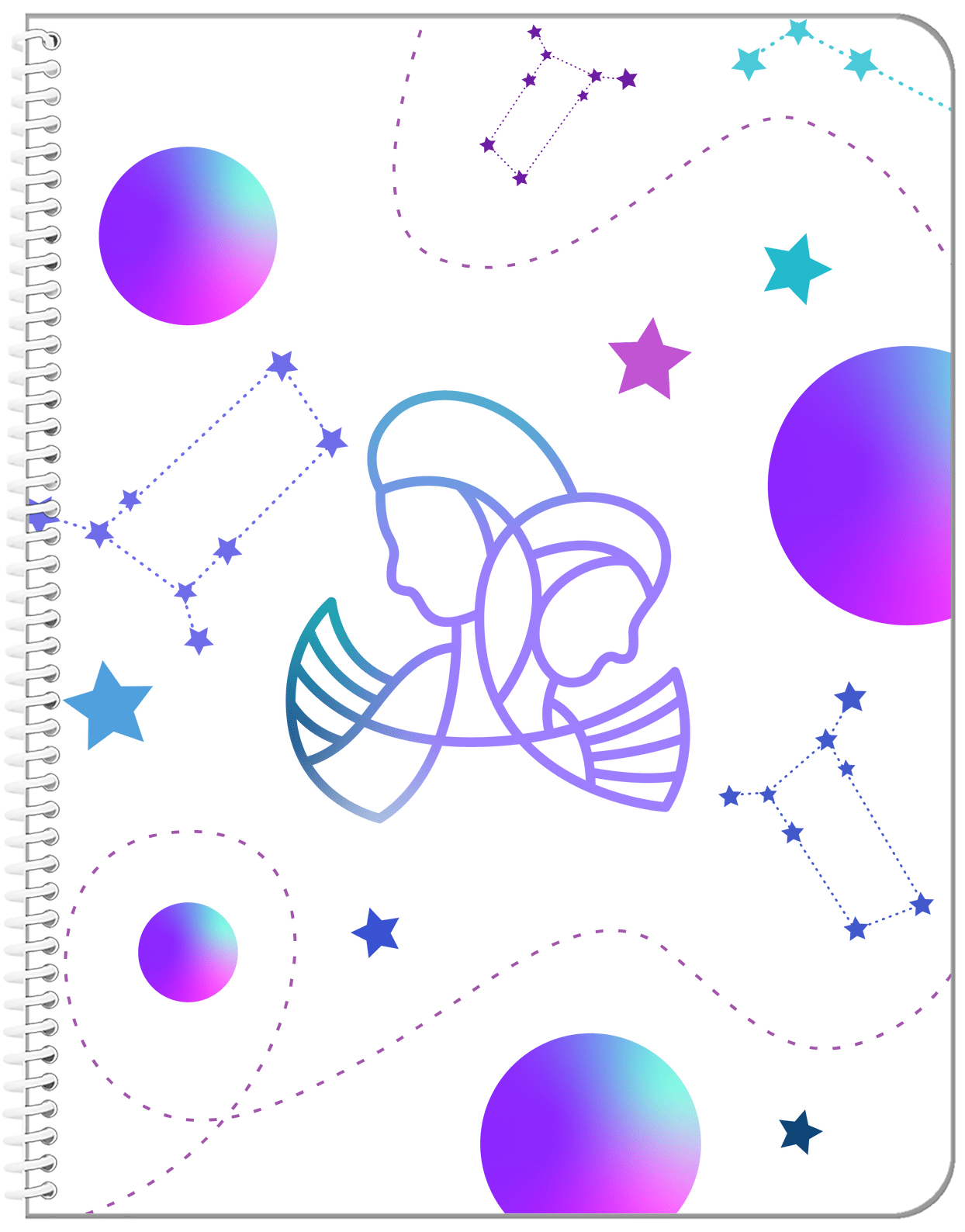 Zodiac Sign Notebook - Constellations - Gemini - Front View