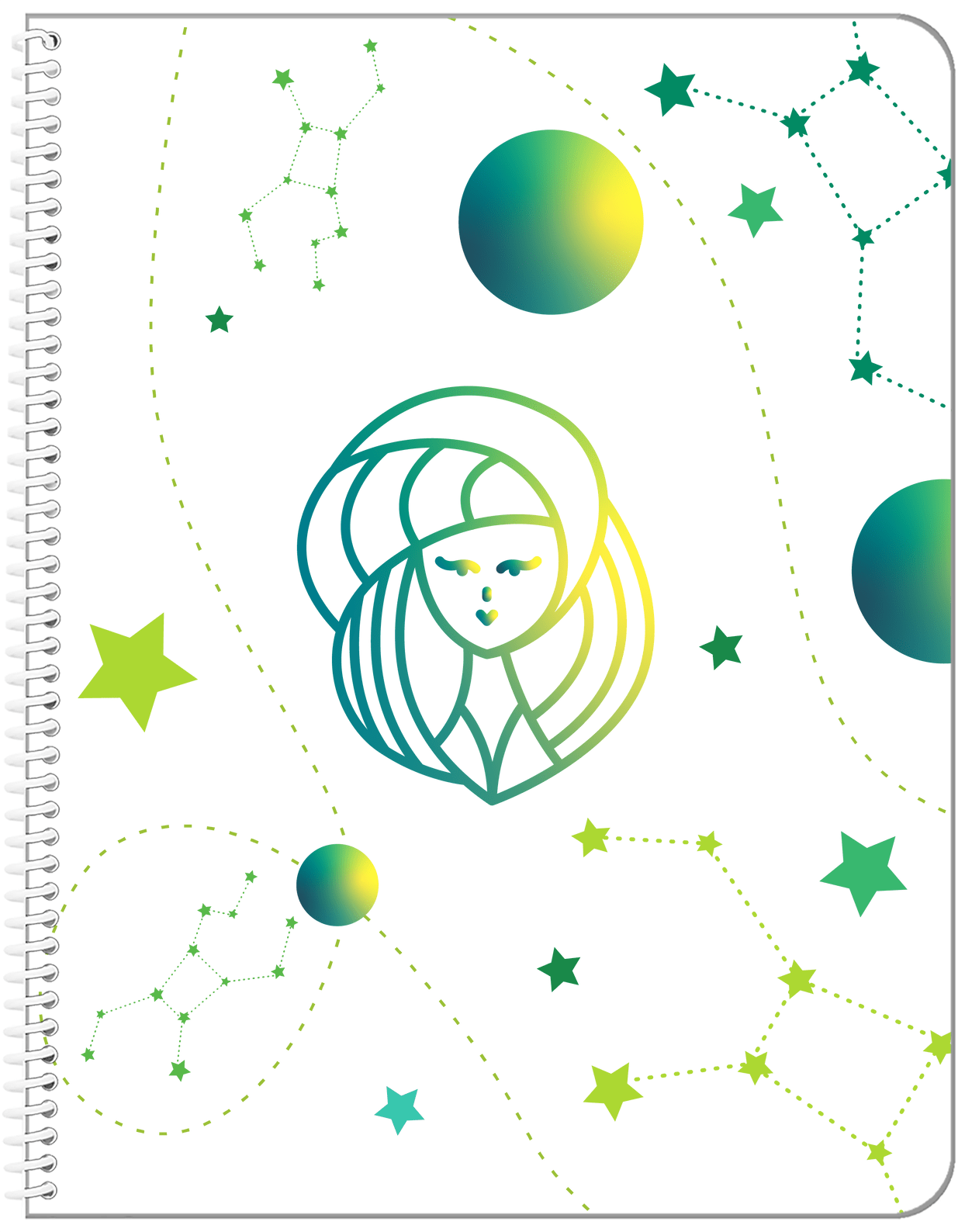Zodiac Sign Notebook - Constellations - Virgo - Front View