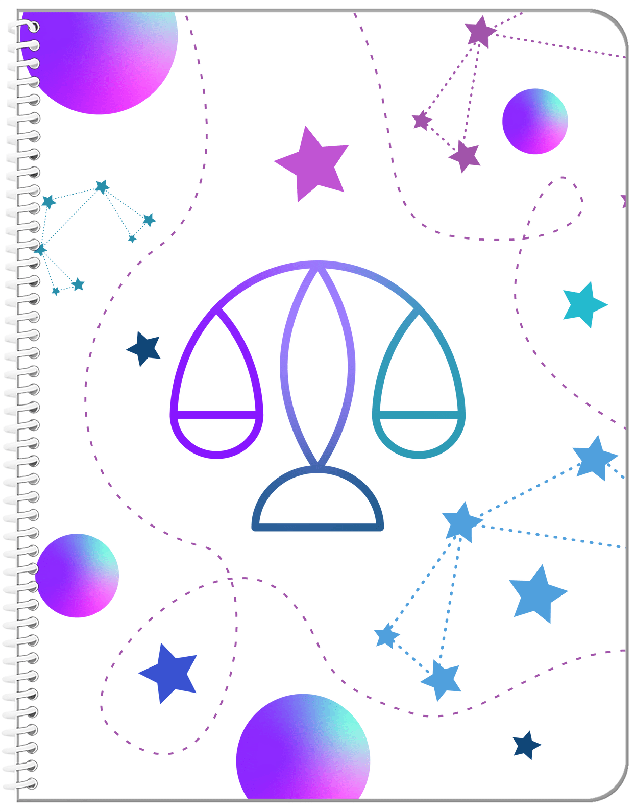 Zodiac Sign Notebook - Constellations - Libra - Front View