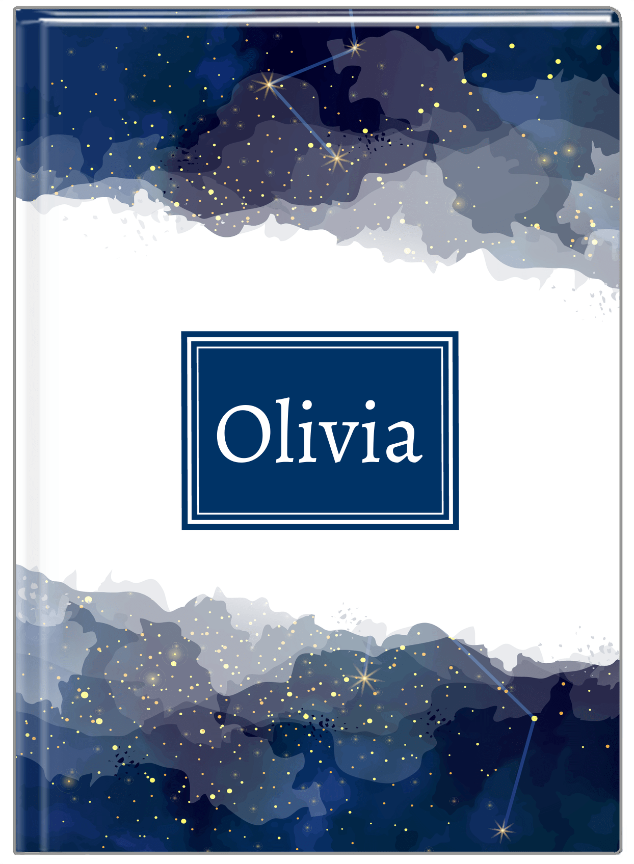 Personalized Zodiac Sign Journal - Night Sky - Rectangle Nameplate - Front View