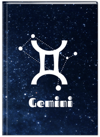 Thumbnail for Personalized Zodiac Sign Journal - Night Sky - Gemini - Front View