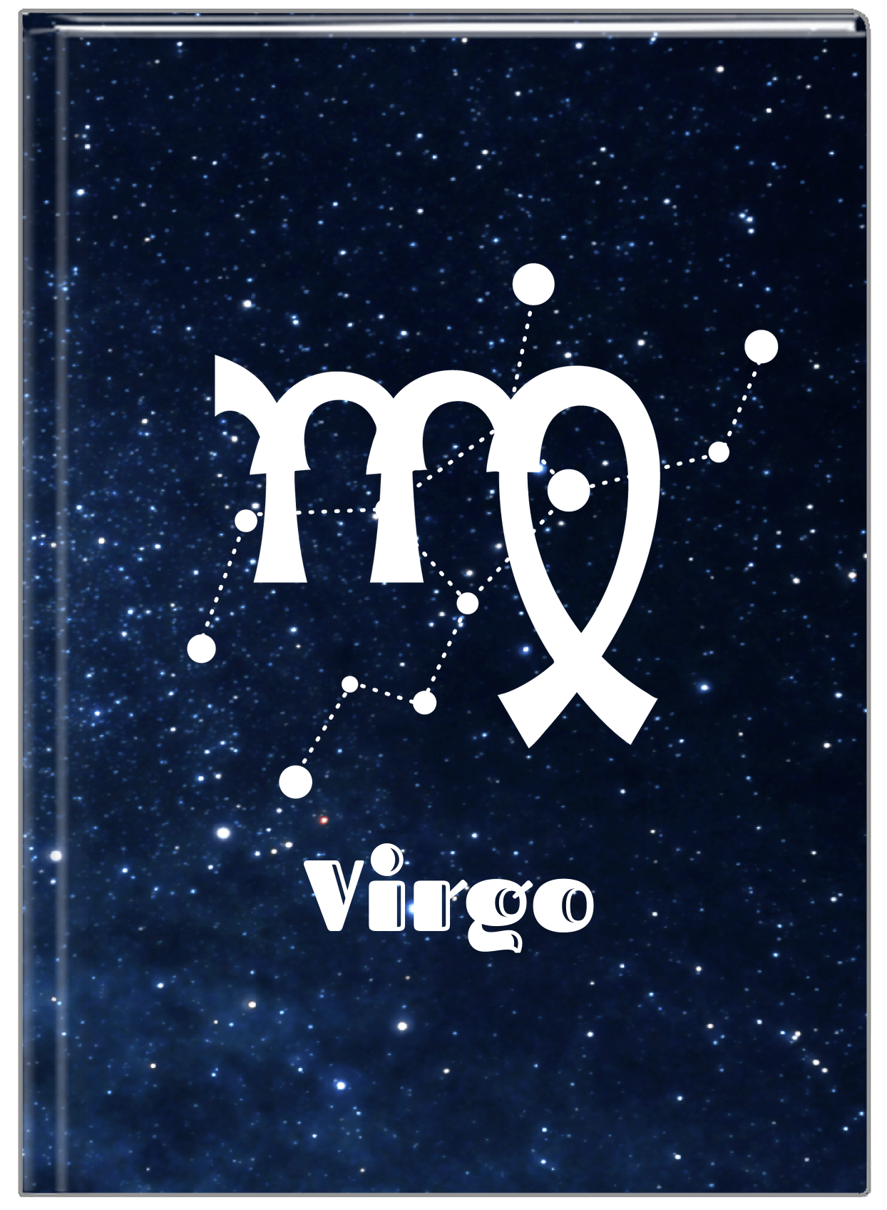 Personalized Zodiac Sign Journal - Night Sky - Virgo - Front View
