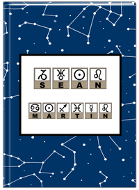 Thumbnail for Personalized Zodiac Sign Journal - Astrology Font - Front View