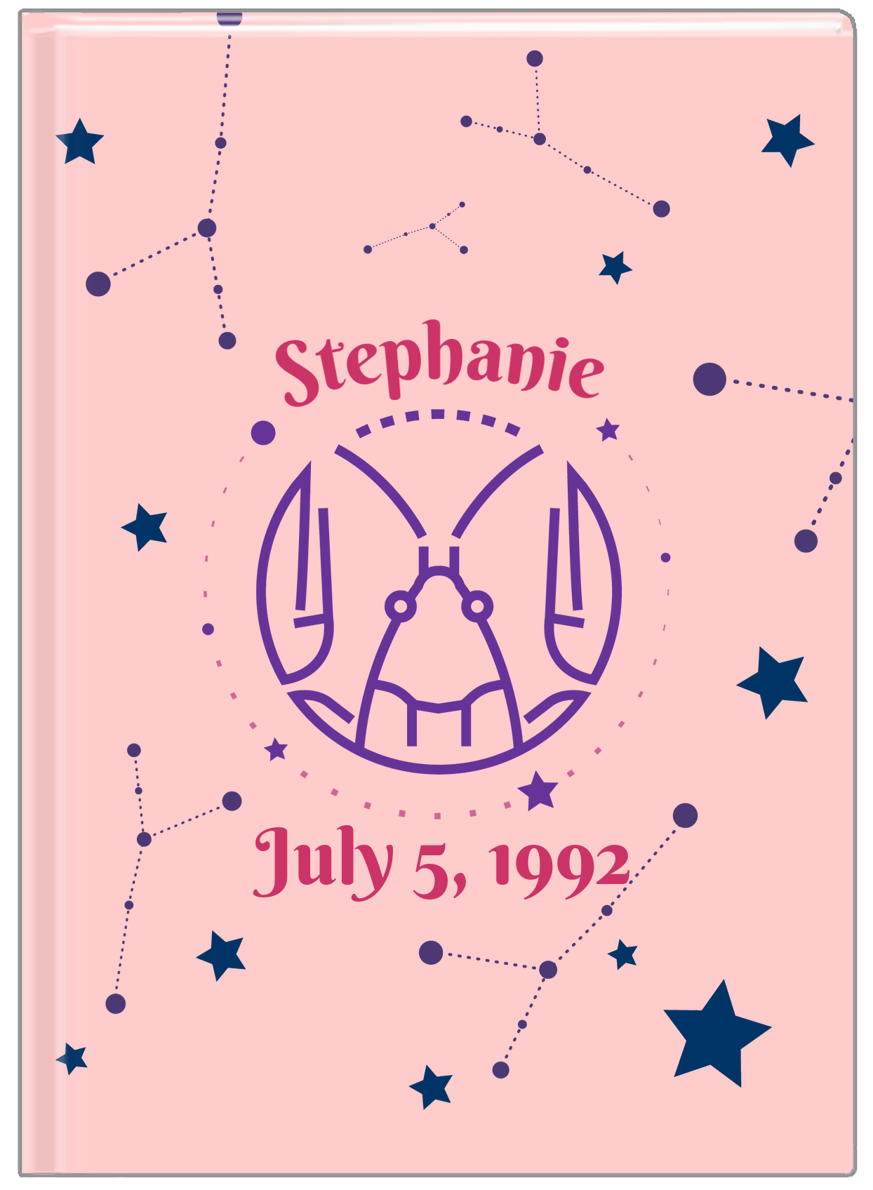 Personalized Zodiac Sign Journal - Constellation - Cancer - Front View