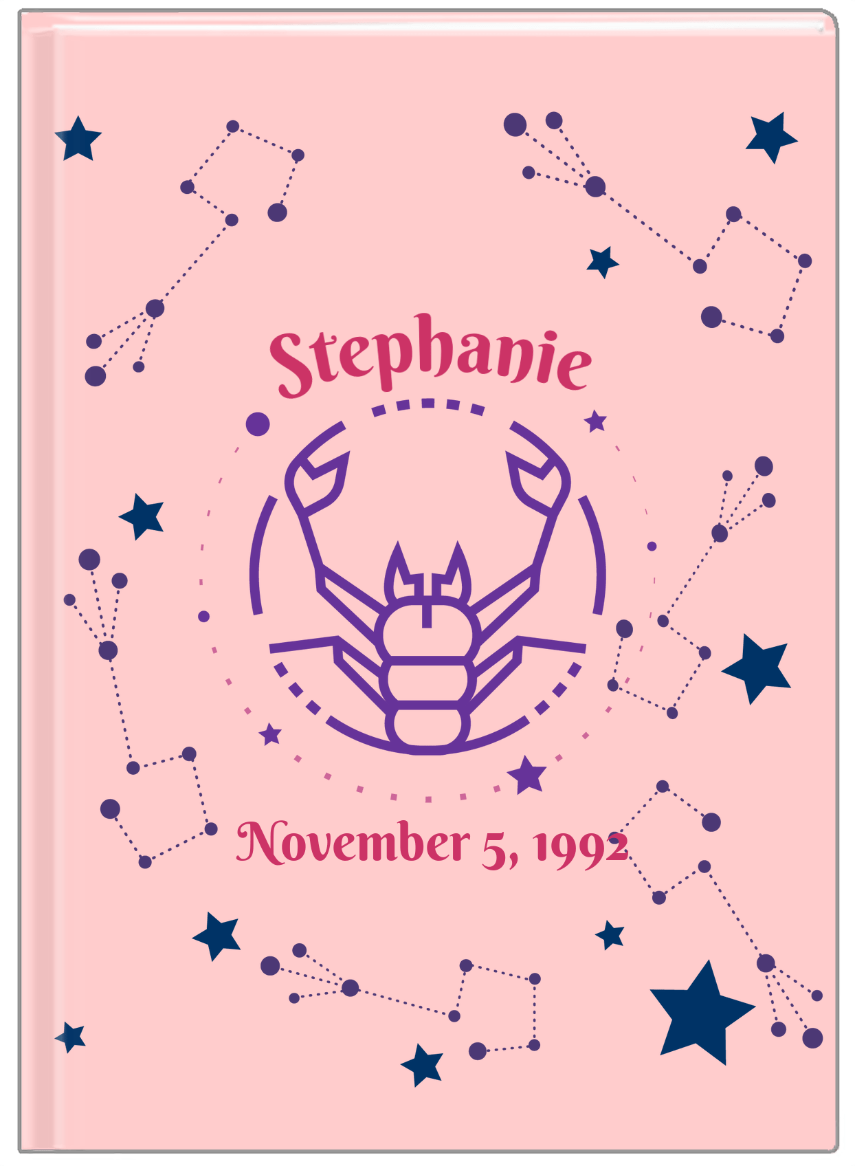 Personalized Zodiac Sign Journal - Constellation - Scorpio - Front View