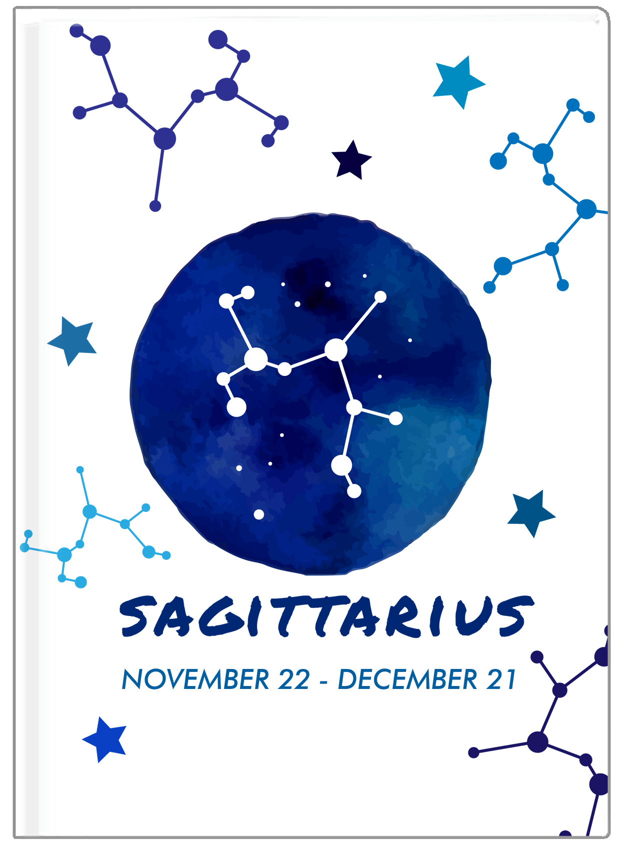 Zodiac Sign Journal - Date Range - Sagittarius - Front View
