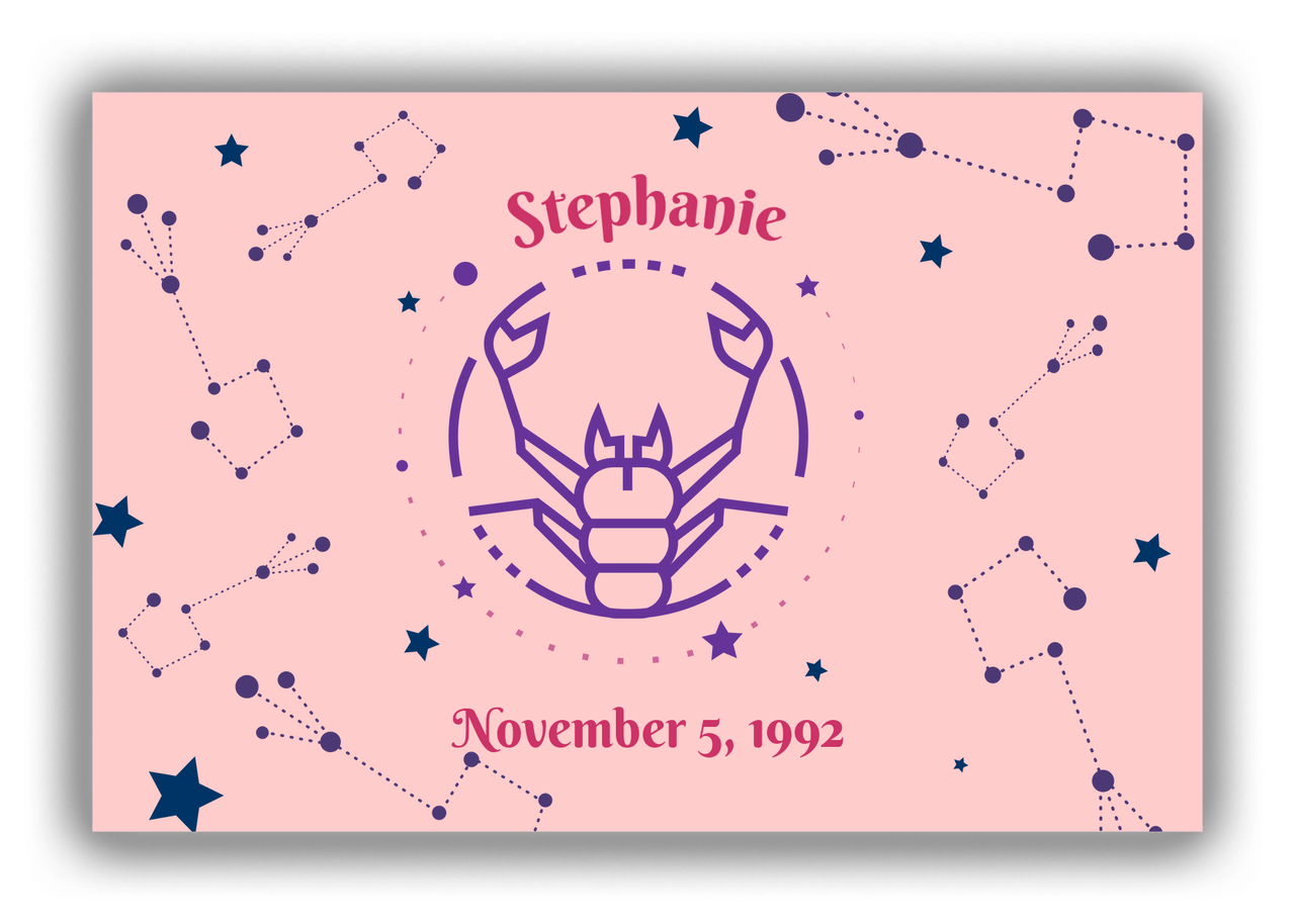 Personalized Zodiac Sign Canvas Wrap & Photo Print - Constellation - Scorpio - Front View