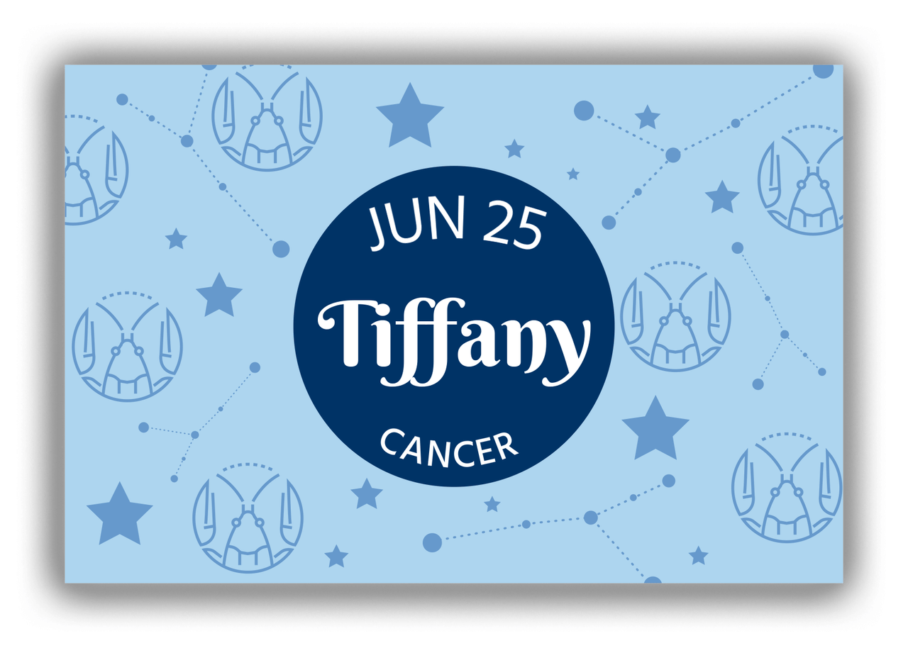 Personalized Zodiac Sign Canvas Wrap & Photo Print - Constellation Circle - Cancer - Front View