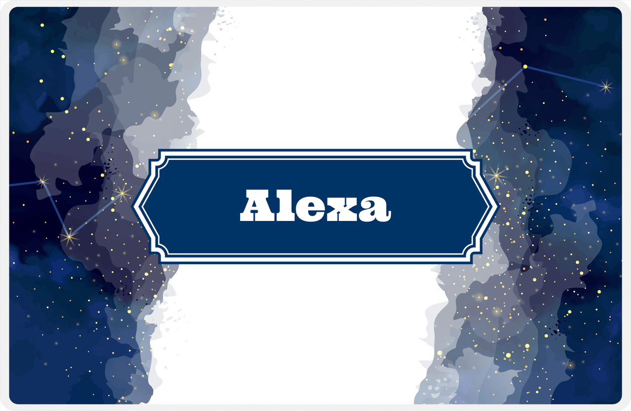 Personalized Zodiac Sign Placemat - Night Sky - Decorative Rectangle Nameplate -  View