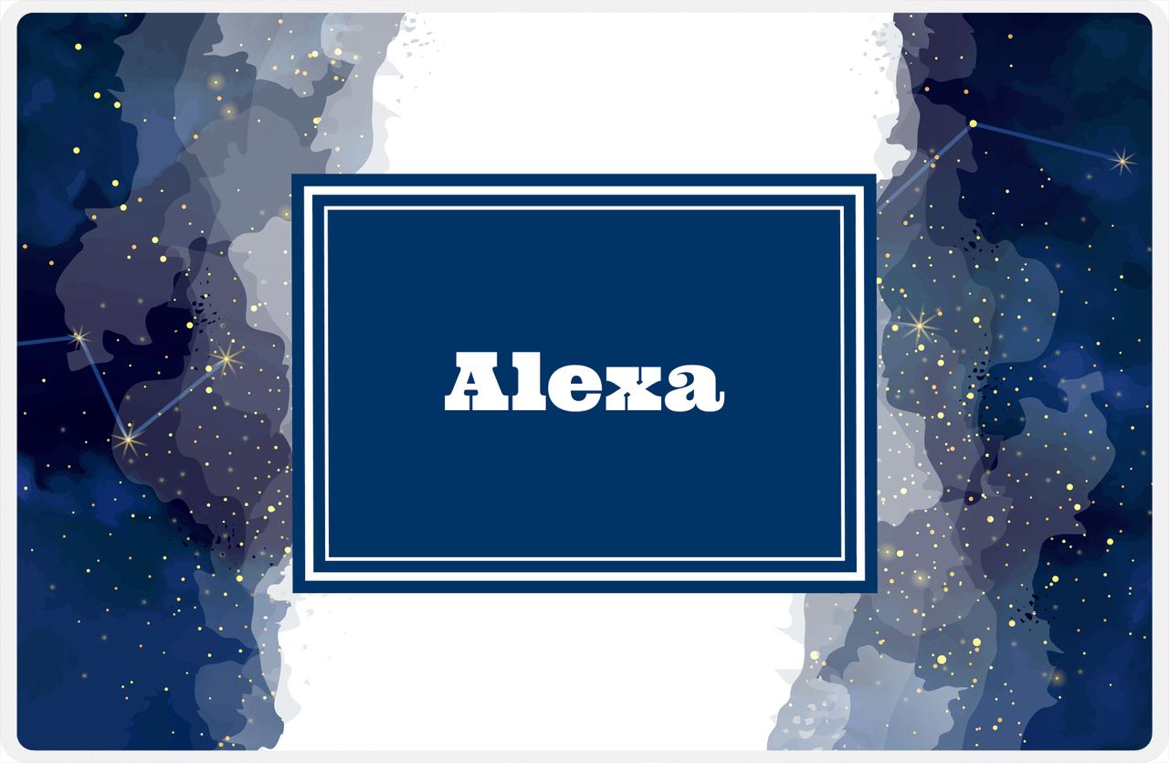 Personalized Zodiac Sign Placemat - Night Sky - Rectangle Nameplate -  View