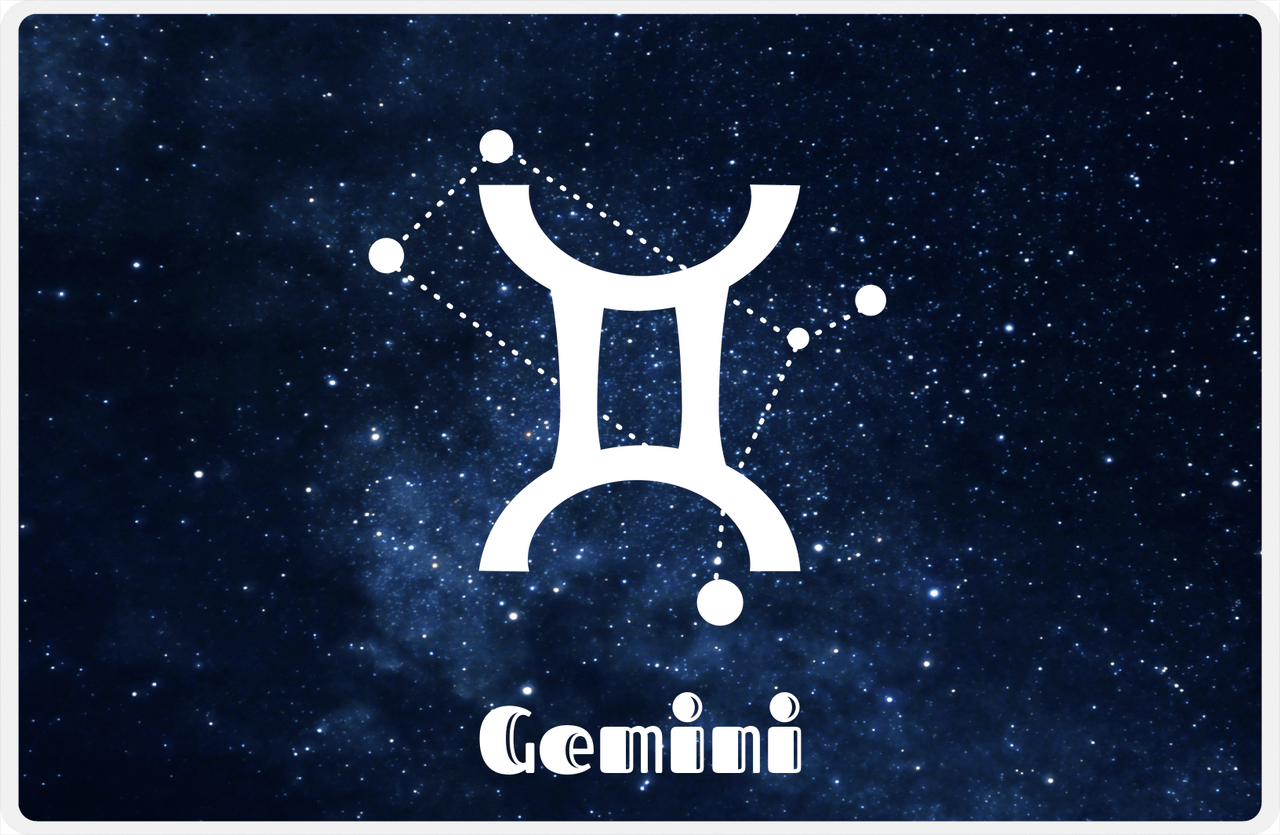 Personalized Zodiac Sign Placemat - Night Sky - Gemini -  View