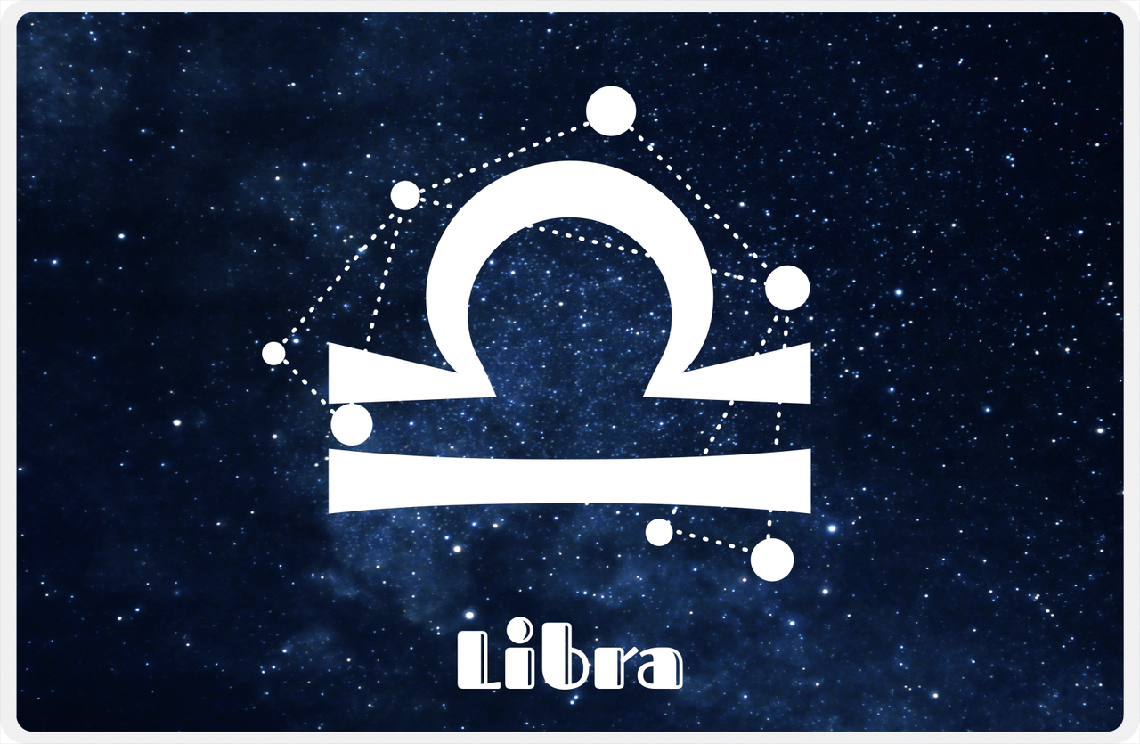 Personalized Zodiac Sign Placemat - Night Sky - Libra -  View