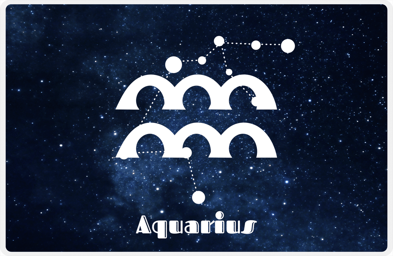 Personalized Zodiac Sign Placemat - Night Sky - Aquarius -  View