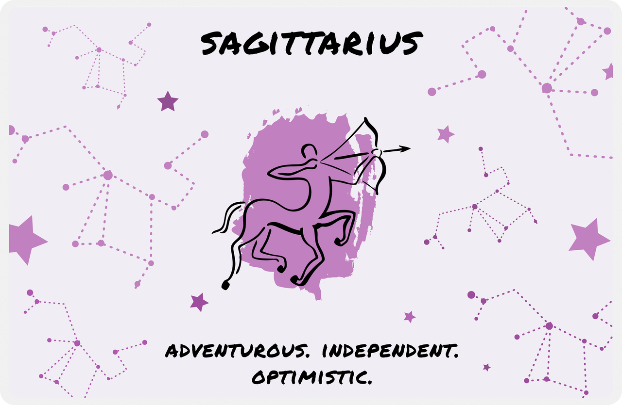 Zodiac Sign Placemat - Characteristics of a Sagittarius -  View