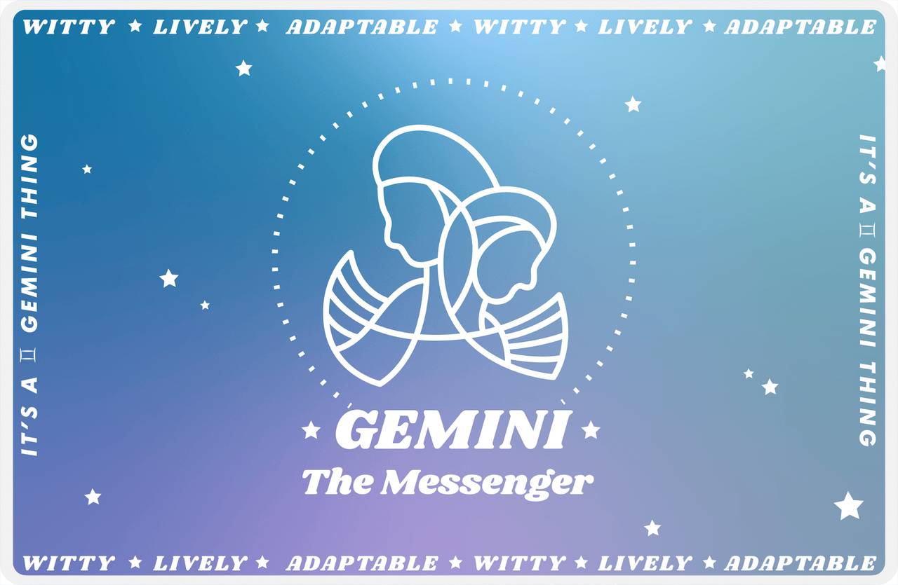 Zodiac Sign Placemat - Traits of a Gemini -  View
