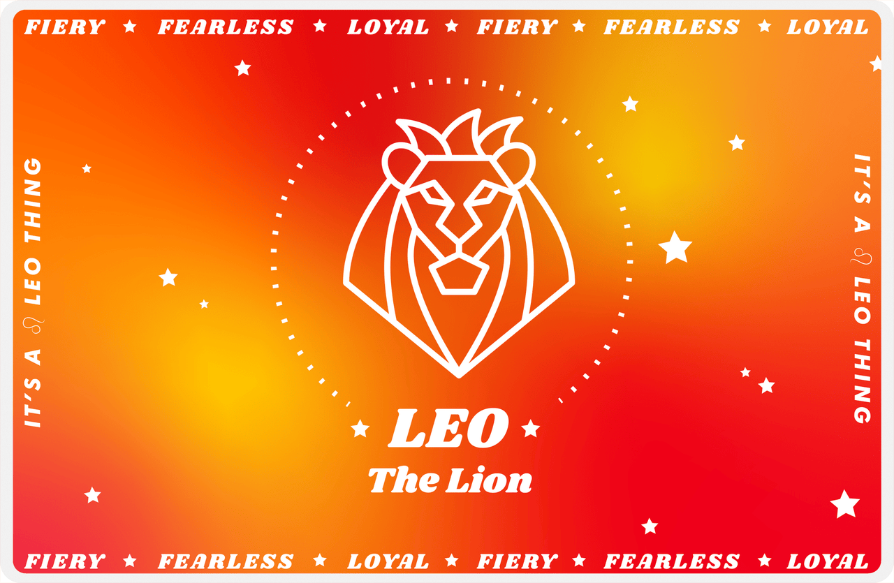 Zodiac Sign Placemat - Traits of a Leo -  View