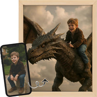 Thumbnail for Personalized Dragon Adventure Wall Art – Create Your Own Fantasy Portrait, Transform Photo Into Unique Artwork, Birthday Gift, Ideal Poster For Kids Room, Bedroom, Playroom, Home Decor, Custom Print