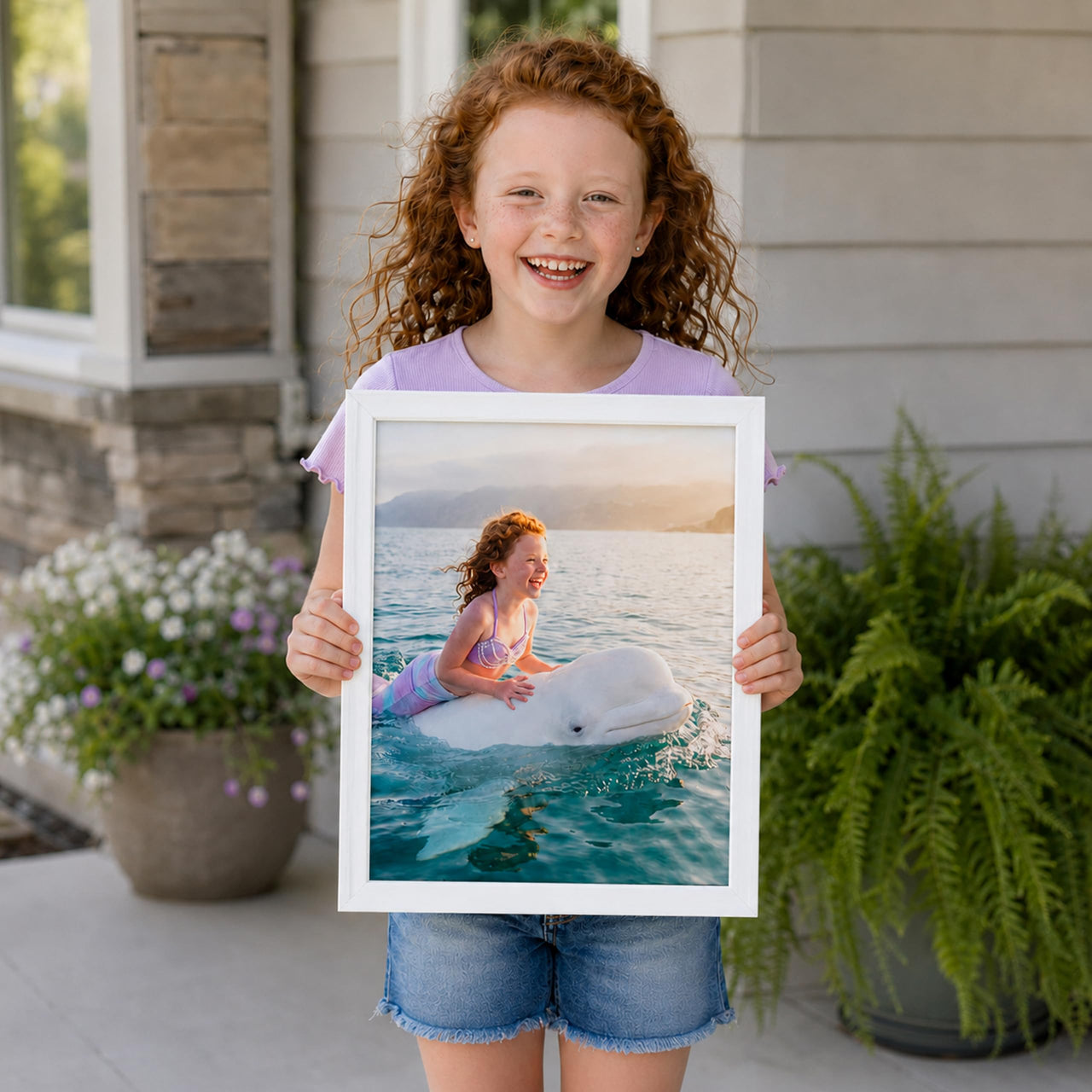 Personalized Dragon Adventure Wall Art – Create Your Own Fantasy Portrait, Transform Photo Into Unique Artwork, Birthday Gift, Ideal Poster For Kids Room, Bedroom, Playroom, Home Decor, Custom Print