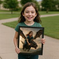 Thumbnail for Personalized Dragon Adventure Wall Art – Create Your Own Fantasy Portrait, Transform Photo Into Unique Artwork, Birthday Gift, Ideal Poster For Kids Room, Bedroom, Playroom, Home Decor, Custom Print