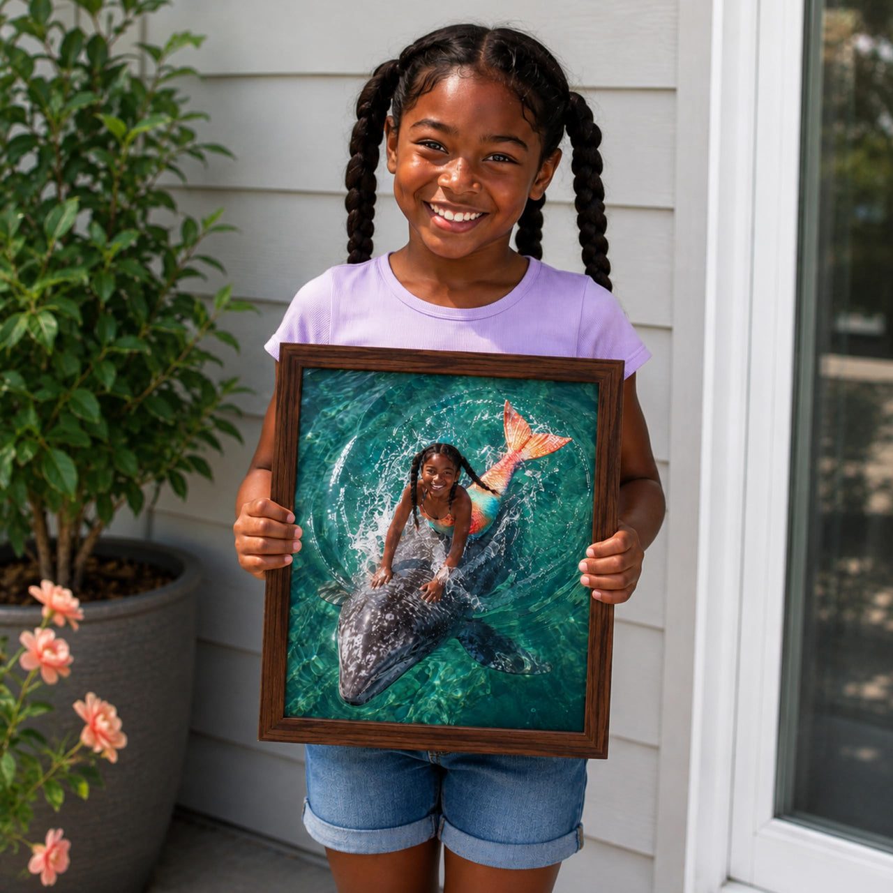 Personalized Dragon Adventure Wall Art – Create Your Own Fantasy Portrait, Transform Photo Into Unique Artwork, Birthday Gift, Ideal Poster For Kids Room, Bedroom, Playroom, Home Decor, Custom Print