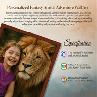 Thumbnail for Personalized Dragon Adventure Wall Art – Create Your Own Fantasy Portrait, Transform Photo Into Unique Artwork, Birthday Gift, Ideal Poster For Kids Room, Bedroom, Playroom, Home Decor, Custom Print