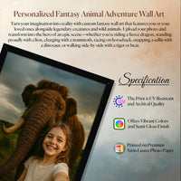 Thumbnail for Personalized Dragon Adventure Wall Art – Create Your Own Fantasy Portrait, Transform Photo Into Unique Artwork, Birthday Gift, Ideal Poster For Kids Room, Bedroom, Playroom, Home Decor, Custom Print