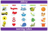 Thumbnail for Personalized Activity Placemat - Learning Colors III - White Background -  View