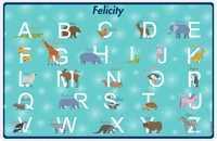 Thumbnail for Personalized Activity Placemat - Learning Alphabet V - Teal Background -  View