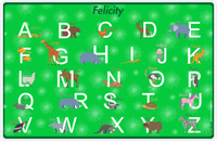 Thumbnail for Personalized Activity Placemat - Learning Alphabet V - Green Background -  View