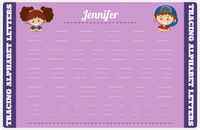 Thumbnail for Personalized Activity Placemat - Tracing Alphabet II - Purple Background -  View