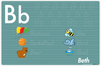 Thumbnail for Personalized Activity Placemat - Tracing Letter B - Teal Background -  View