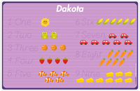 Thumbnail for Personalized Activity Placemat - Learning Numbers V - Purple Background -  View