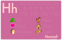 Thumbnail for Personalized Activity Placemat - Tracing Letter H - Orchid Background -  View