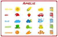 Thumbnail for Personalized Activity Placemat - Learning Colors I - White Background -  View