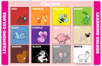Thumbnail for Personalized Activity Placemat - Learning Colors II - Pink Background -  View