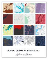 Thumbnail for Personalized Adventure of a Lifetime Map Wall Art - Custom Travel Memories Collage Poster, Modern Minimalist Home Decor, Romantic Journey Locations Print, Gifts for Couples, Anniversary, Housewarming - Front View