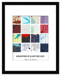 Thumbnail for Personalized Adventure of a Lifetime Map Wall Art - Custom Travel Memories Collage Poster, Modern Minimalist Home Decor, Romantic Journey Locations Print, Gifts for Couples, Anniversary, Housewarming - Front View