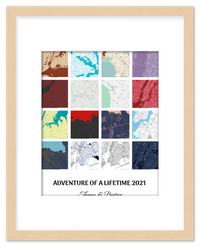 Thumbnail for Personalized Adventure of a Lifetime Map Wall Art - Custom Travel Memories Collage Poster, Modern Minimalist Home Decor, Romantic Journey Locations Print, Gifts for Couples, Anniversary, Housewarming - Front View