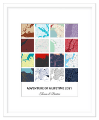 Thumbnail for Personalized Adventure of a Lifetime Map Wall Art - Custom Travel Memories Collage Poster, Modern Minimalist Home Decor, Romantic Journey Locations Print, Gifts for Couples, Anniversary, Housewarming - Front View
