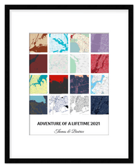 Thumbnail for Personalized Adventure of a Lifetime Map Wall Art - Custom Travel Memories Collage Poster, Modern Minimalist Home Decor, Romantic Journey Locations Print, Gifts for Couples, Anniversary, Housewarming - Front View