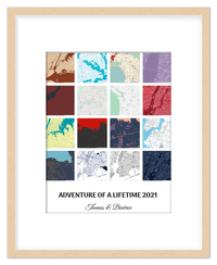 Thumbnail for Personalized Adventure of a Lifetime Map Wall Art - Custom Travel Memories Collage Poster, Modern Minimalist Home Decor, Romantic Journey Locations Print, Gifts for Couples, Anniversary, Housewarming - Front View