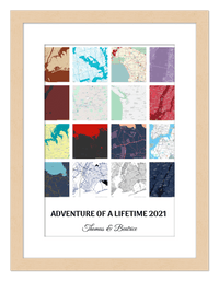 Thumbnail for Personalized Adventure of a Lifetime Map Wall Art - Custom Travel Memories Collage Poster, Modern Minimalist Home Decor, Romantic Journey Locations Print, Gifts for Couples, Anniversary, Housewarming - Front View
