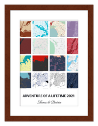Thumbnail for Personalized Adventure of a Lifetime Map Wall Art - Custom Travel Memories Collage Poster, Modern Minimalist Home Decor, Romantic Journey Locations Print, Gifts for Couples, Anniversary, Housewarming - Front View