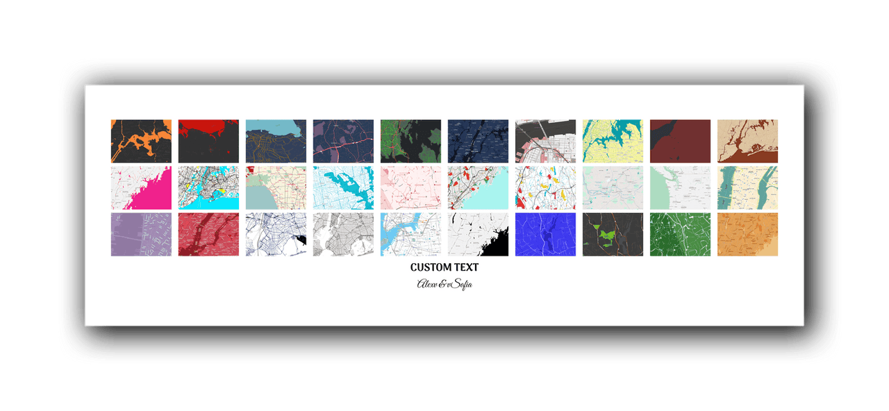 Personalized Adventure Map Wall Art - Large Custom Travel Memories Collage Poster, Couple Keepsake Home Decor, Unique Romantic Gifts for Couples, Wedding, Anniversary, Valentine’s Day, Housewarming - Front View