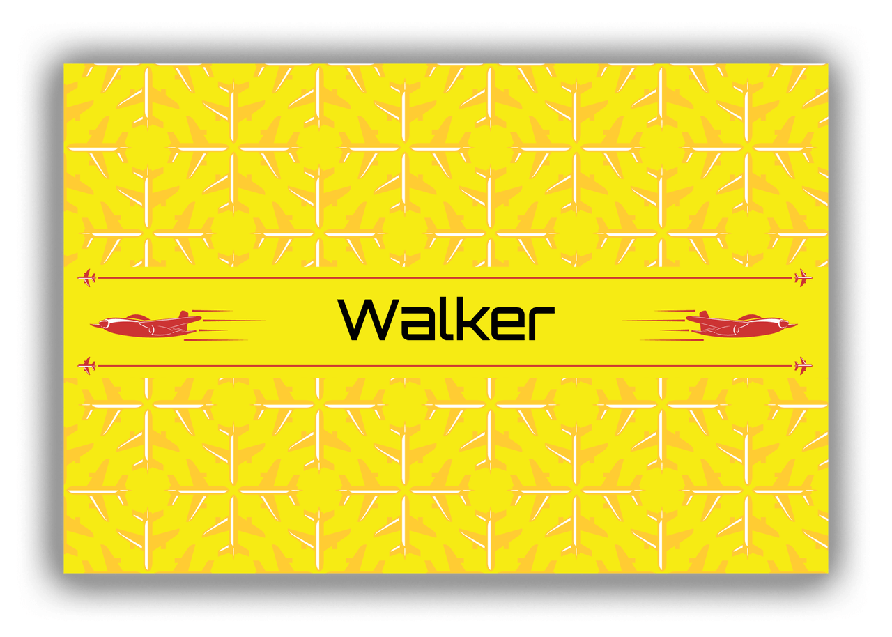 Personalized Airplane Canvas Wrap & Photo Print V - Lemon Background - Airplane II - Front View