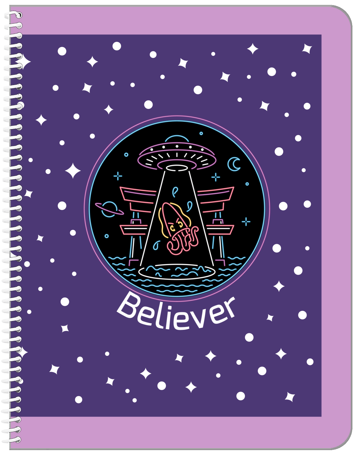 Personalized Aliens / UFO Notebook - Squid - Front View