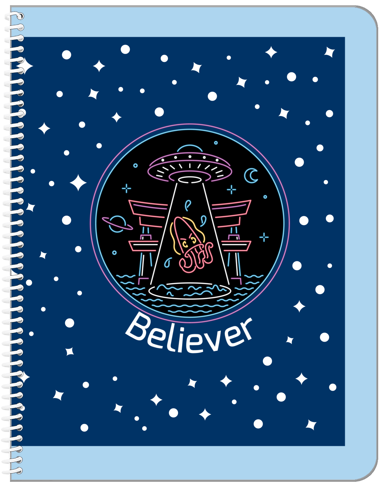 Personalized Aliens / UFO Notebook - Squid - Front View